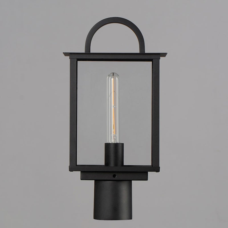 Maxim Lighting Manchester 1 Light Deck/Post, Black/Clear