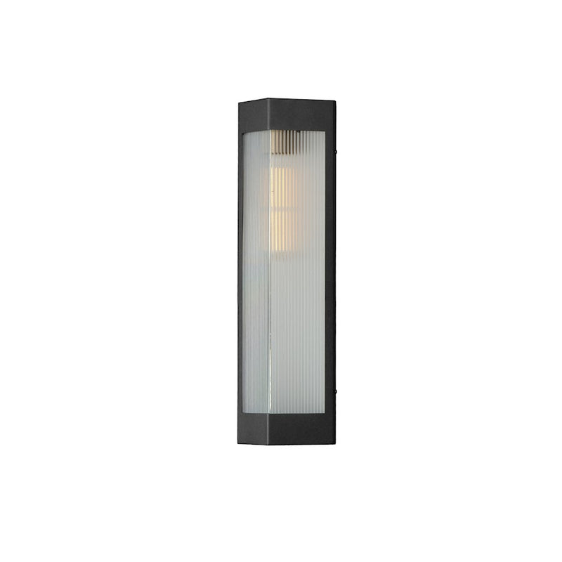 Maxim Lighting Triform 2Lt 20" Outdoor Sconce, Black/Brass/Ribbed