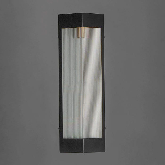 Maxim Lighting Triform 2Lt 20" Outdoor Sconce, Black/Brass/Ribbed