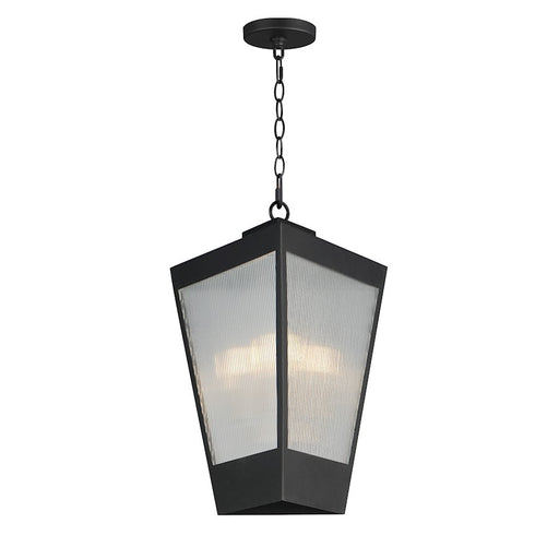 Maxim Triform 3Lt 14" LED Outdoor Pendant, BK/Brass/Ribbed - 30766CRBKAB