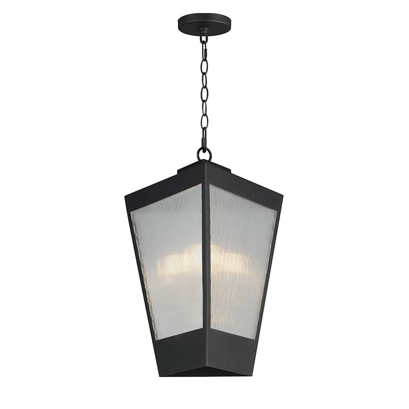 Maxim Triform 3Lt 14" LED Outdoor Pendant, BK/Brass/Ribbed
