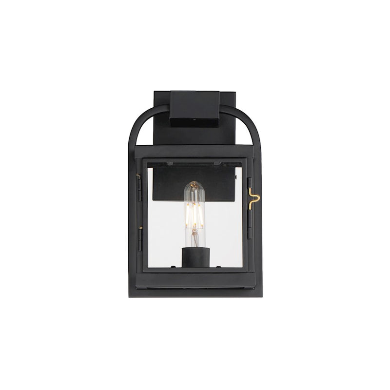 Maxim Lighting Bonham 1 Light Small Outdoor Wall Sconce, Black/Clear