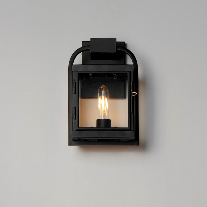 Maxim Lighting Bonham 1 Light Small Outdoor Wall Sconce, Black/Clear