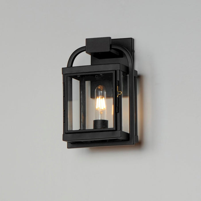 Maxim Lighting Bonham 1 Light Small Outdoor Wall Sconce, Black/Clear