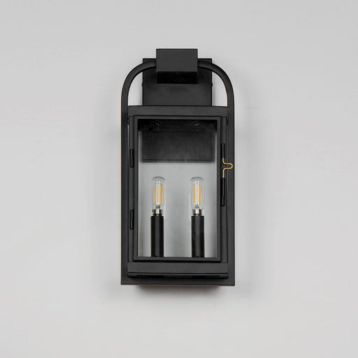 Maxim Lighting Bonham 2 Light Outdoor Wall Sconce, Black/Clear