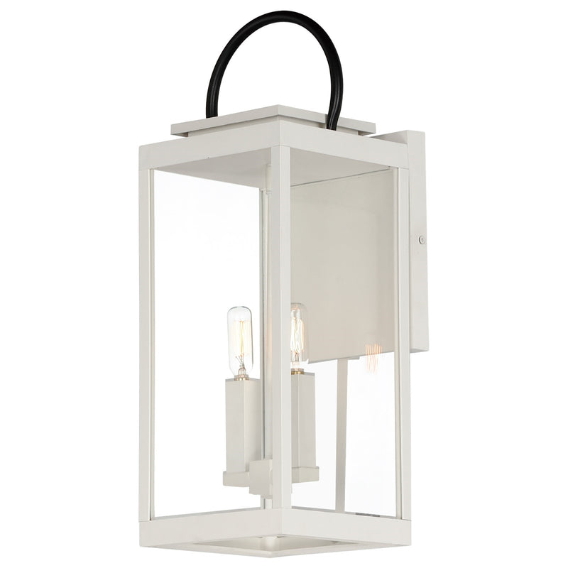 Maxim Nassau Vivex 2Lt 21.25" Outdoor Wall Mt, Wht/Blk/Clr