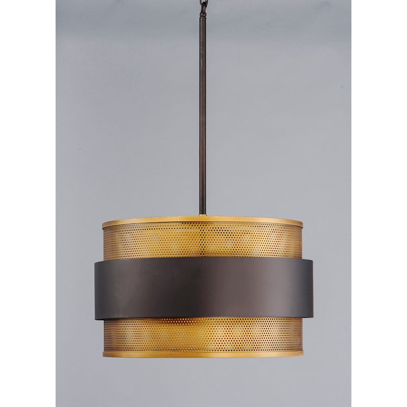 Maxim Lighting Caspian Pendant, Oil Rubbed Bronze/Antique Brass