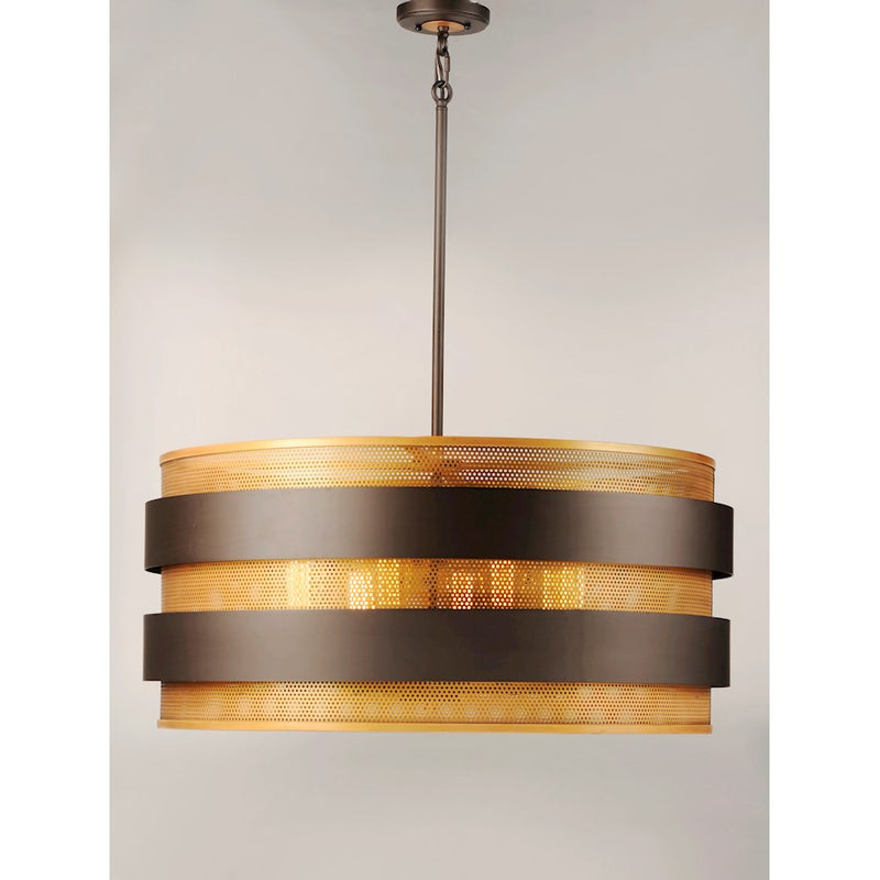Maxim Lighting Caspian 8-Light Pendant, Oil Rubbed Bronze/Brass