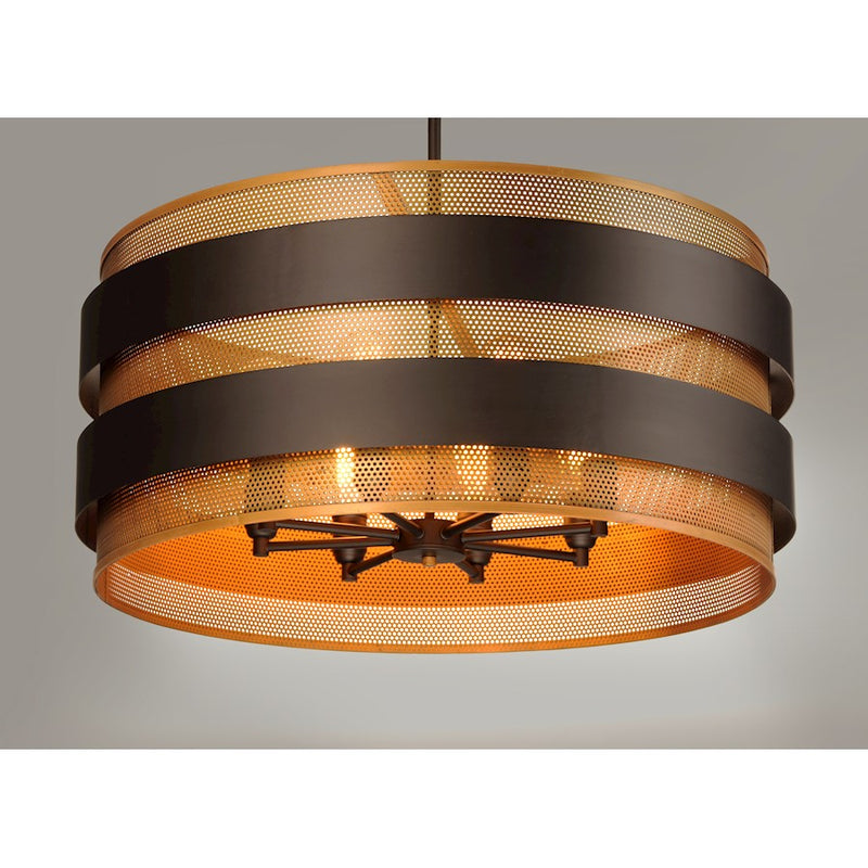 Maxim Lighting Caspian 8-Light Pendant, Oil Rubbed Bronze/Brass