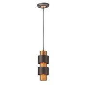Maxim Lighting Caspian 1-Light Mini Pendant, Oil Rubbed Bronze/Brass