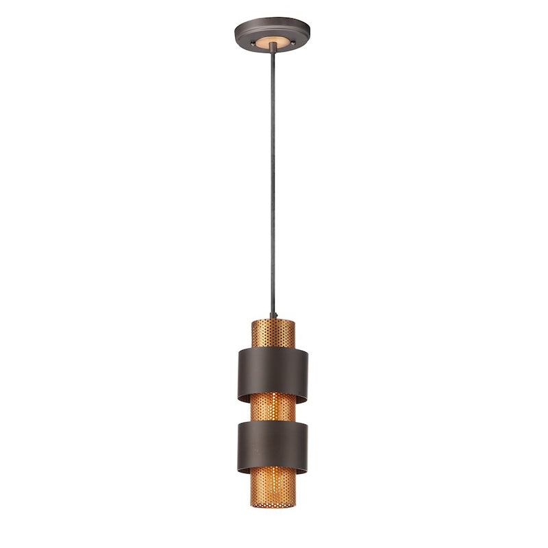 Maxim Lighting Caspian 1-Light Mini Pendant, Oil Rubbed Bronze/Brass