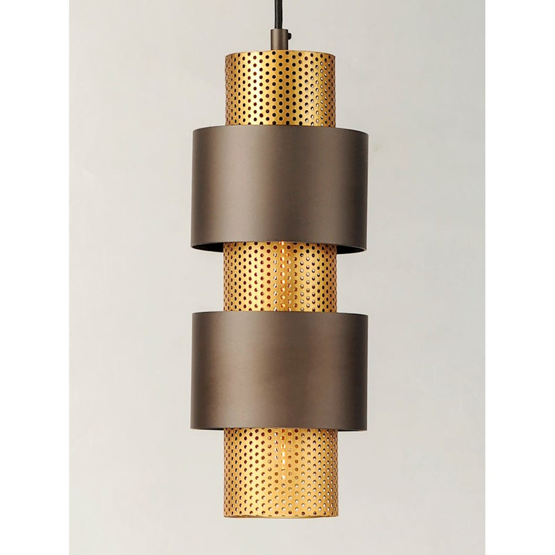 Maxim Lighting Caspian 1-Light Mini Pendant, Oil Rubbed Bronze/Brass
