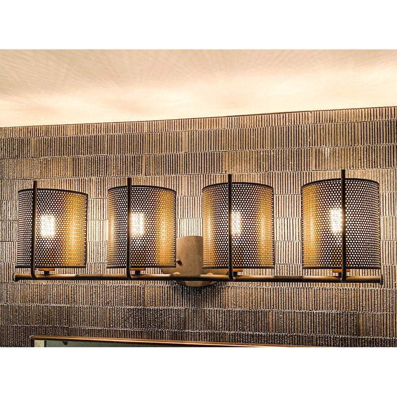 Maxim Lighting Caspian 4-Light Wall Sconce in Oil Rubbed Bronze/Antique Brass