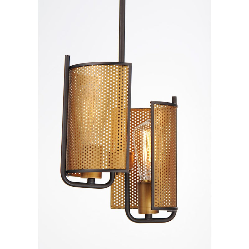 Maxim Lighting Caspian 2-Light Pendant, Oil Rubbed Bronze/Antique Brass