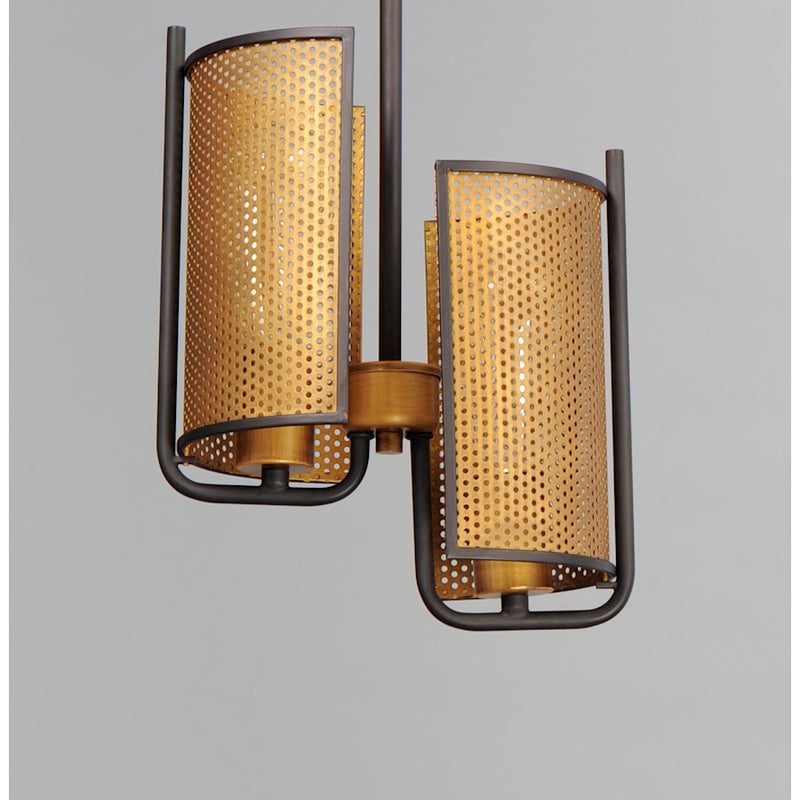 Maxim Lighting Caspian 2-Light Pendant, Oil Rubbed Bronze/Antique Brass