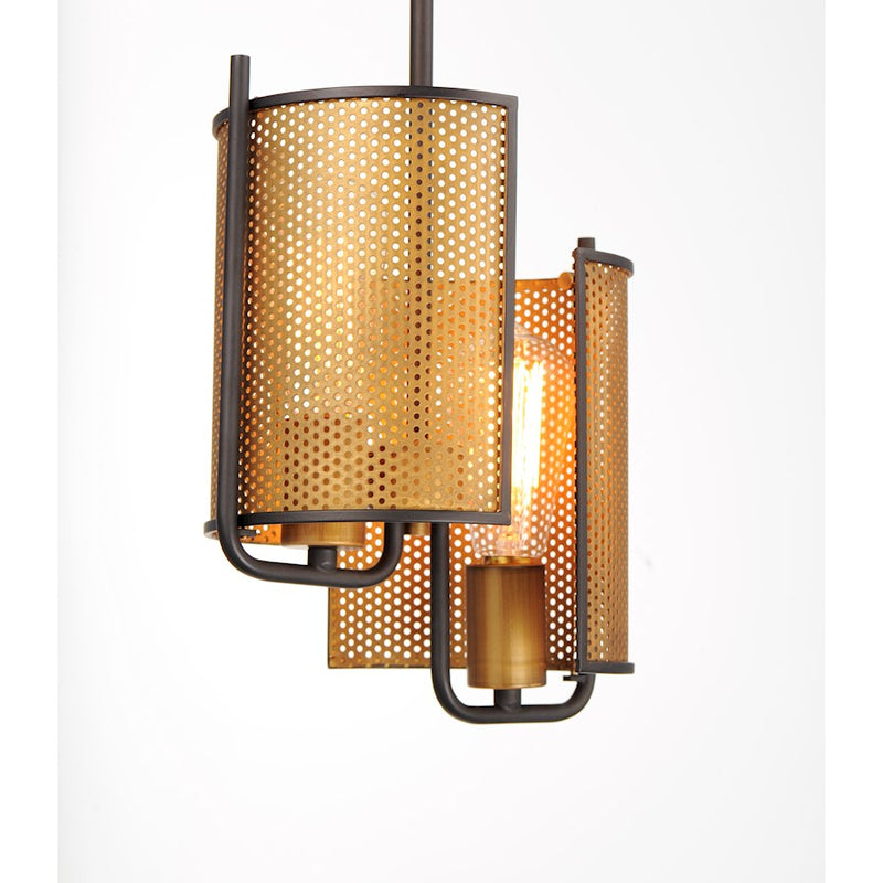 Maxim Lighting Caspian 2-Light Pendant, Oil Rubbed Bronze/Antique Brass