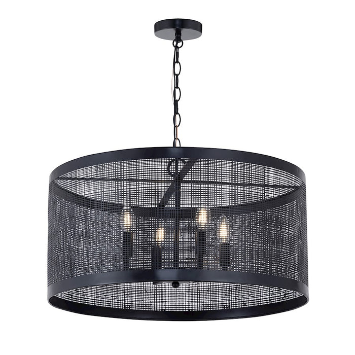 Maxim Lighting Hatcher 4 Light 24" Pendant, Black - 31224BK