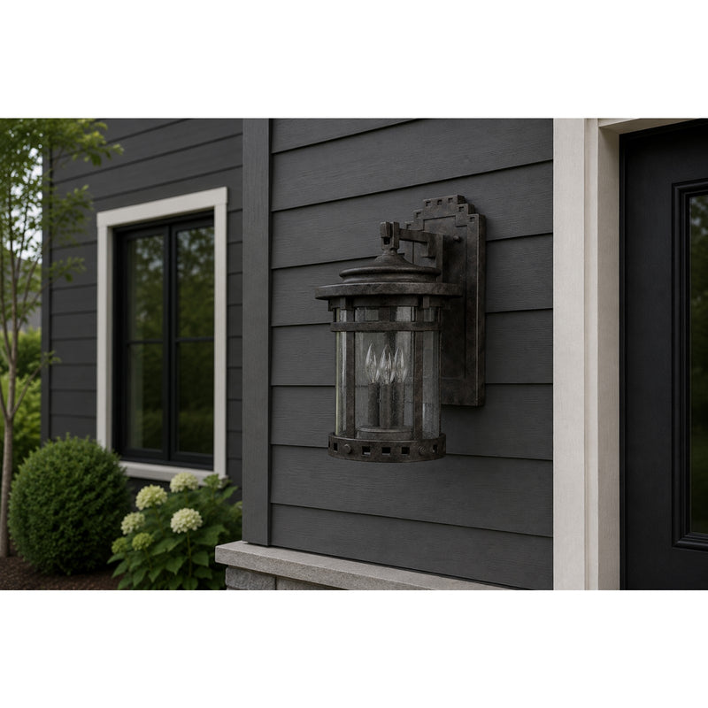Maxim Santa Barbara Cast 3-Light Outdoor Wall Lantern Sienna -3135CDSE