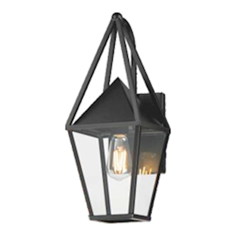 Maxim Lighting Bavaria 1 Light Small Outdoor Wall Sconce, Black/Clear