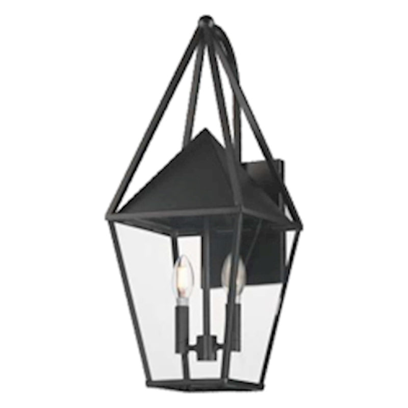 Maxim Lighting Bavaria Large 2 Light Outdoor Wall Sconce, Black/Clear