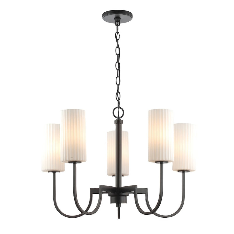 Maxim Lighting Town And Country Chandelier, Black/White