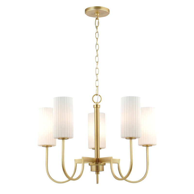 Maxim Lighting Town & Country Chandelier, Brass/White