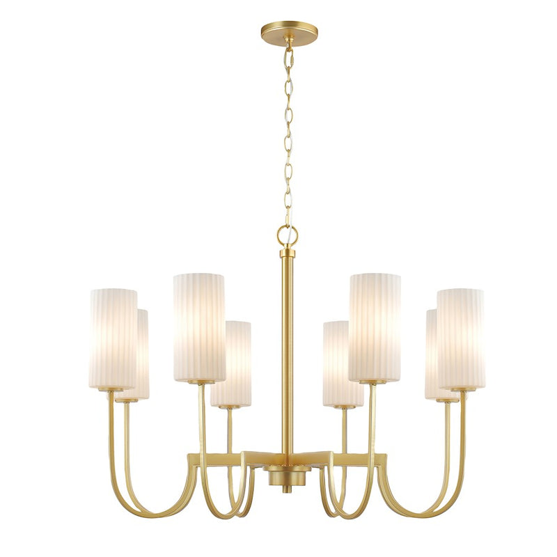 Maxim Lighting Town & Country Chandelier, Brass/White