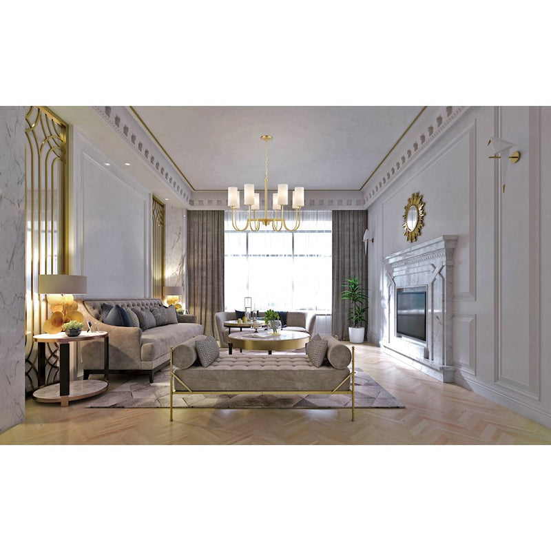 Maxim Lighting Town & Country Chandelier, Brass/White