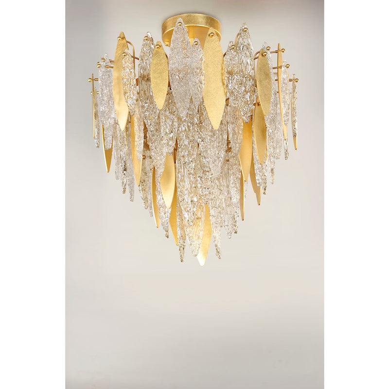 Maxim Lighting Majestic 10-Light Flush Mount, Gold Leaf