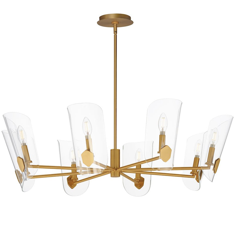 Maxim Lighting Armory 8 Light Chandelier, Natural Aged Brass/Clear