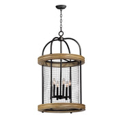 Maxim Lighting Lancaster 6-Light Pendant, Driftwood/Black