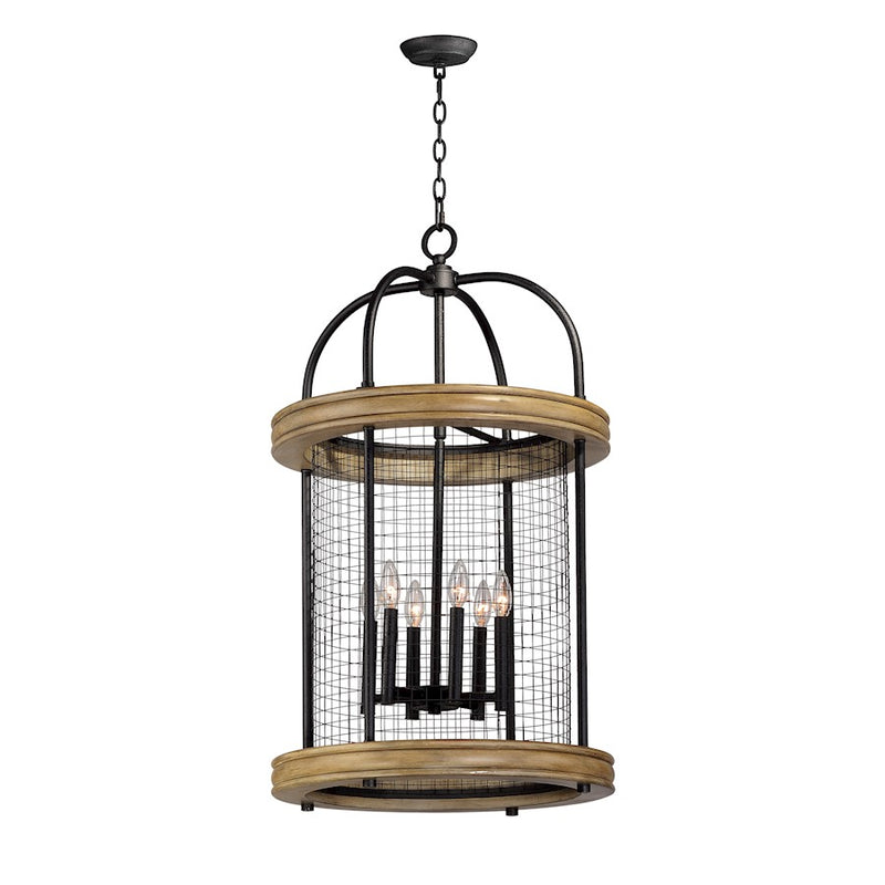 Maxim Lighting Lancaster 6-Light Pendant, Driftwood/Black