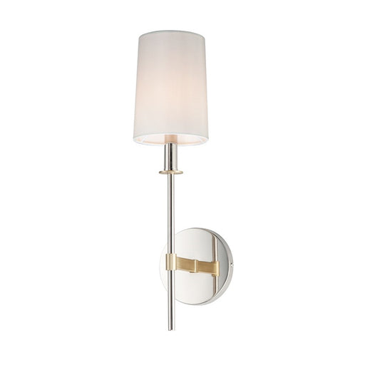Maxim Lighting Uptown 1-Light Wall Sconce | Traditional Satin Brass and Off-White Fabric | Bedroom & Hallway Accent Light | Model 32391OFSBRPN