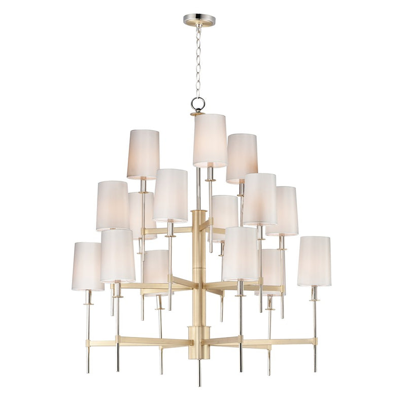Maxim Lighting Uptown 15-Light Chandelier, Satin Brass/Nickel