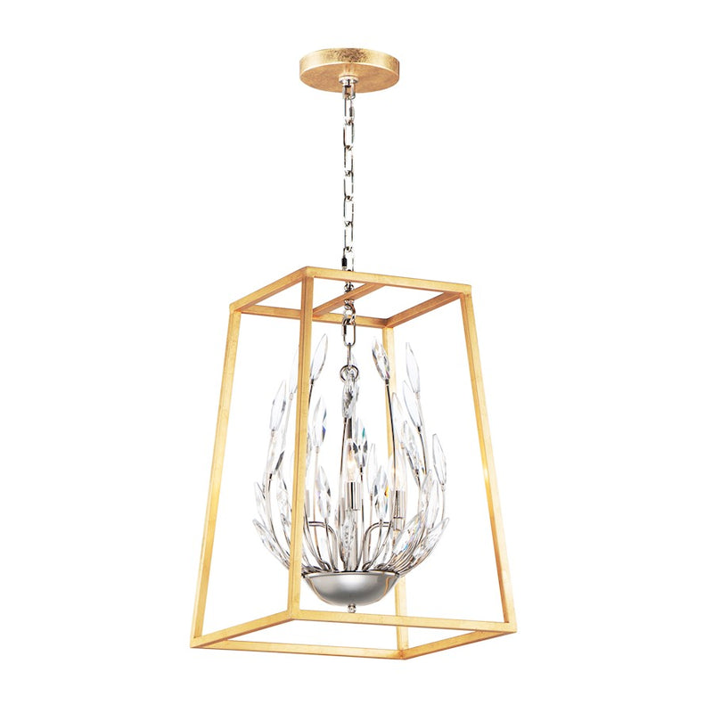 Maxim Lighting Bouquet 4-Light Pendant, Polished Nickel/Gold Leaf