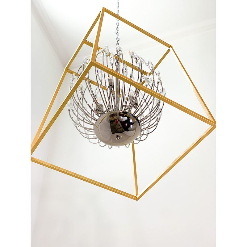 Maxim Lighting Bouquet 4-Light Pendant, Polished Nickel/Gold Leaf