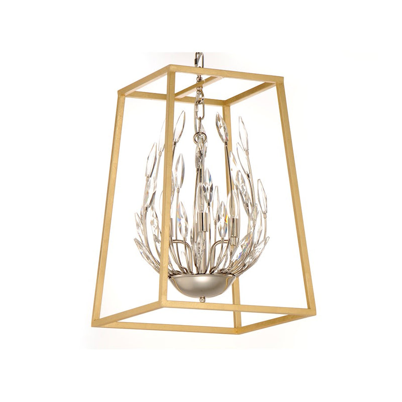 Maxim Lighting Bouquet 4-Light Pendant, Polished Nickel/Gold Leaf