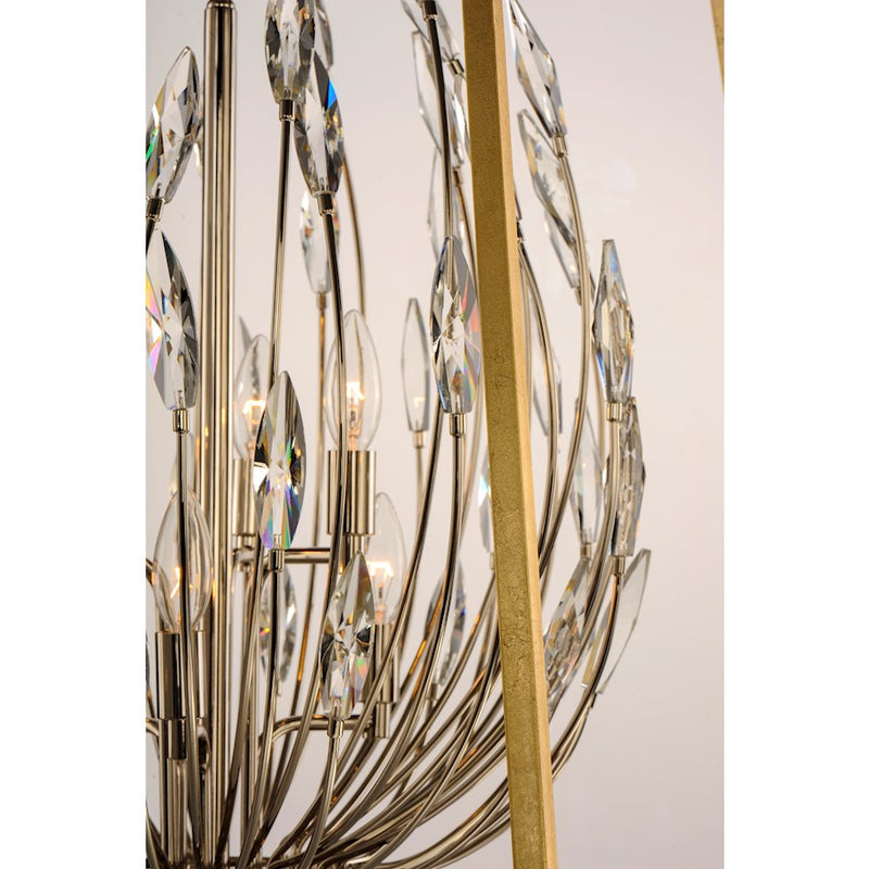 Maxim Lighting Bouquet 4-Light Pendant, Polished Nickel/Gold Leaf