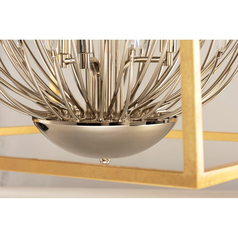 Maxim Lighting Bouquet 4-Light Pendant, Polished Nickel/Gold Leaf