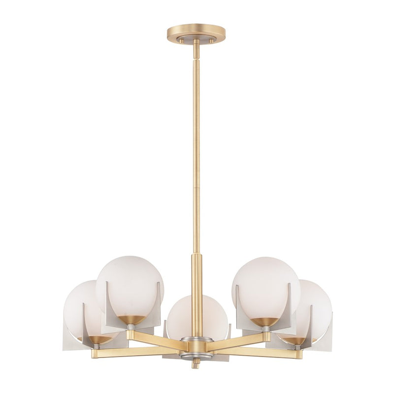 Maxim Lighting Finn 5-Light Chandelier, Satin Brass/Platinum