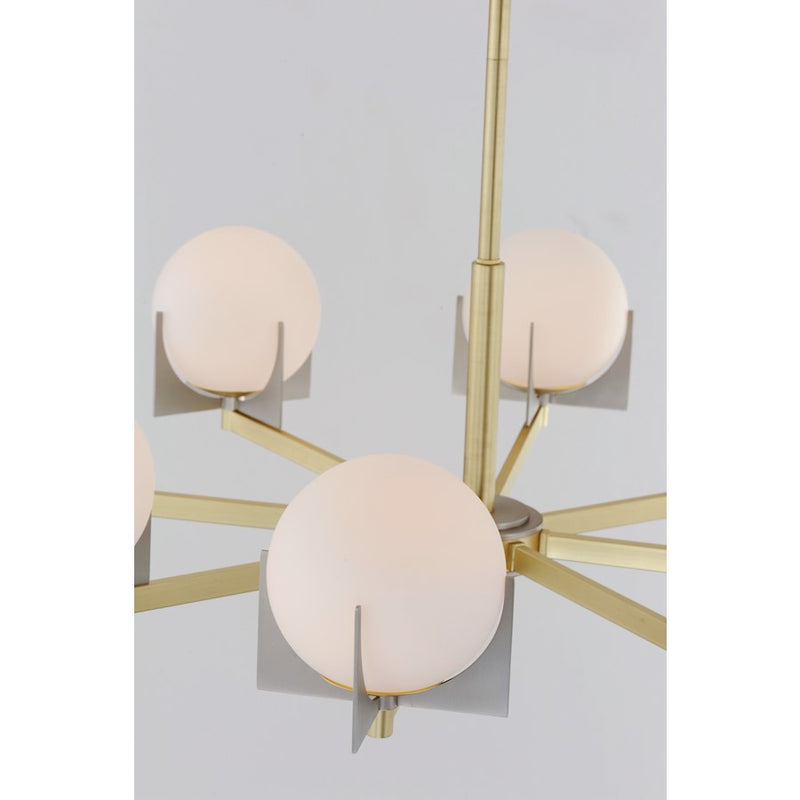 Maxim Lighting Finn 5-Light Chandelier, Satin Brass/Platinum