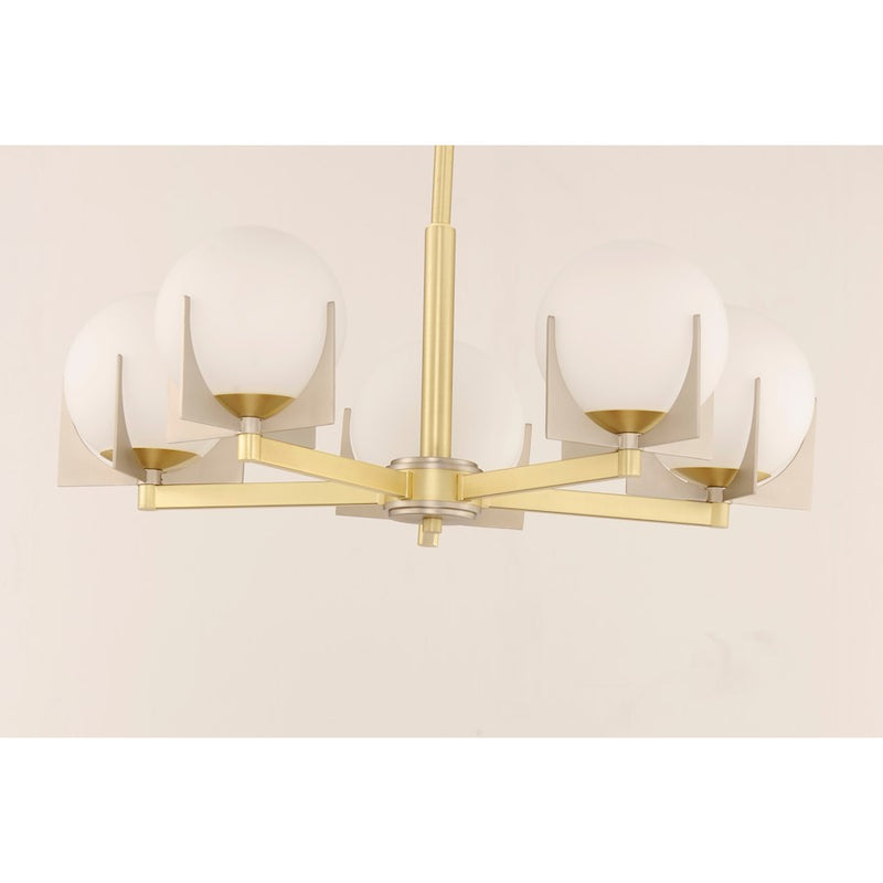 Maxim Lighting Finn 5-Light Chandelier, Satin Brass/Platinum