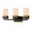 Maxim Lighting Ruffles 3Lt Bath Vanity, Black/Antique Brass/White