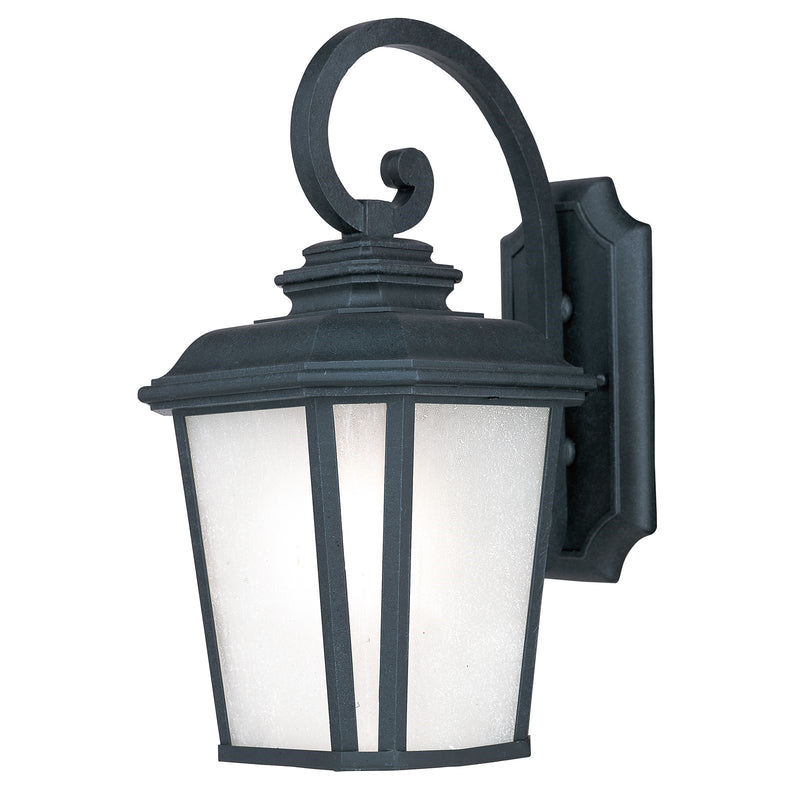 Maxim Radcliffe 11in 1-Light Outdoor Wall Light | Early American Black Oxide and Weathered Frost Glass | Covered Patio & Entryway | Model 3344WFBO