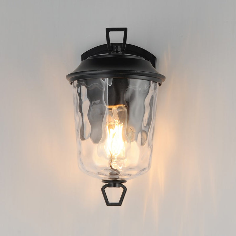 Maxim Lighting Prescott 1Lt Outdoor Wall Mount, Bronze/Water Glass