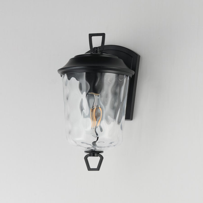 Maxim Lighting Prescott 1Lt Outdoor Wall Mount, Bronze/Water Glass