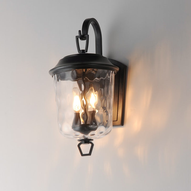 Maxim Lighting Prescott 2Lt Outdoor Wall Mount, Bronze/Water Glass