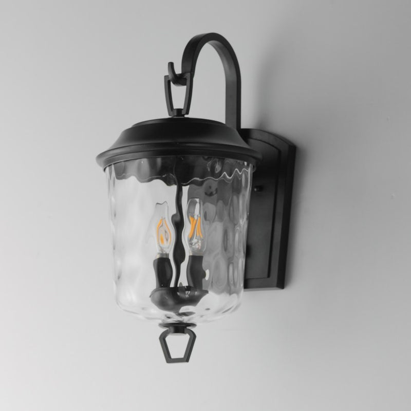 Maxim Lighting Prescott 2Lt Outdoor Wall Mount, Bronze/Water Glass