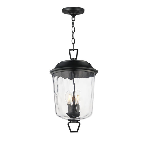 Maxim Prescott 3Lt Outdoor Pendant, Dark Bronze/Water Glass - 34213WGDBZ