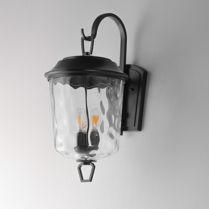 Maxim Lighting Prescott 3Lt Outdoor Wall Mount, Bronze/Water Glass